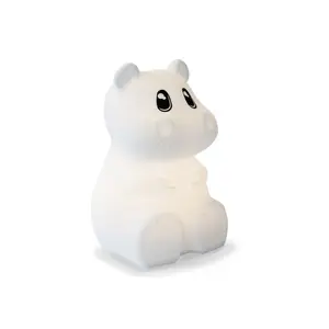 No name Hippo детский ночник напольный белый LED, мультицвет, USB-зарядка, на батарее, для детей от 2 лет