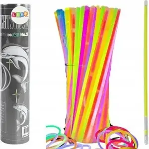 Fluorescējošas aproces LEANToys 100 gab. — dažādas krāsas, gaismu absorbējošas