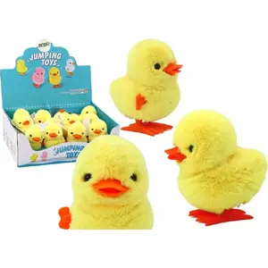 Plush Wind-Up Jumping Chicken LEANToys model 17682 — yellow decorative toy