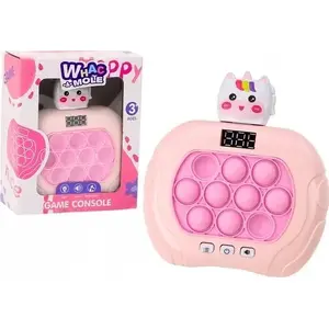 Сенсорная игрушка Pop-It LEANToys Gra Pop-It 'Wac A Mole' Единорог с подсветкой и звуком, розовая