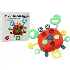 Интерактивная сенсорная развивающая игрушка «Краб» для детей LEANToys модель 19699 — прорезыватель, сенсорная игра