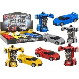 Rotaļlieta auto un robots 2‑1 LEANToys Auto Robot modelis 18822 — transformējams sporta auto uz robotu