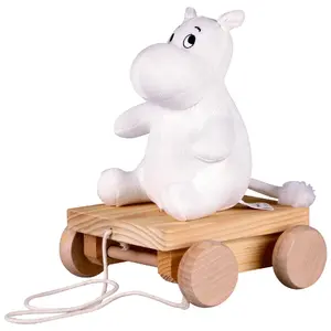 Wooden toy vehicle Barbo Toys 7286 — 4 wheels, white finish