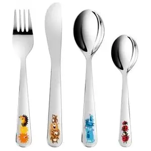 Children's cutlery set tescoma BAMBINI, 4 pieces, animal-themed, stainless steel with colorful handles