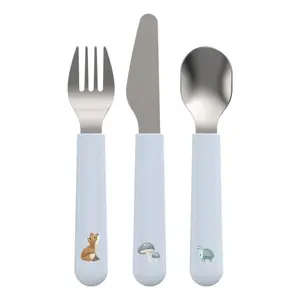 Toddler cutlery set Mepal (3 pcs) Blue stainless steel — fork, spoon, knife