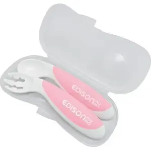 Children's educational cutlery Lassig 'Sztućce edukacyjne peach' – toddler training fork and spoon set