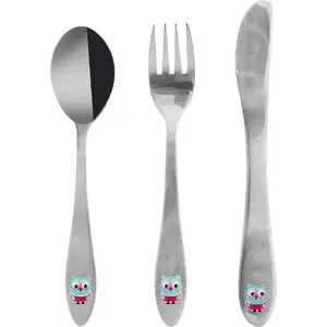 Children's cutlery set ORION 3-piece silver – fork, spoon, knife