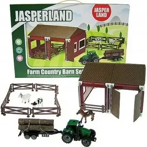 Toy Farm Set Hipo Zagroda with 51 Pieces and Tractor in Box HZF03