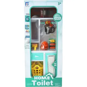 Dromader bathroom furniture and accessories set for dolls in box — toy playset