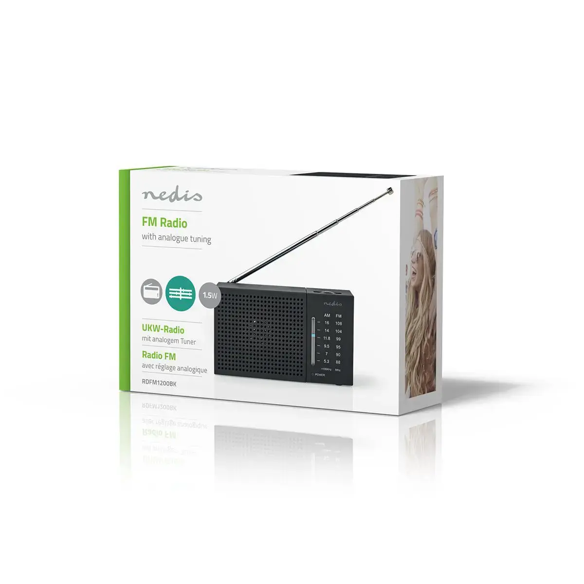 Nedis RDFM1200BK portable analog AM/FM radio Photo 9