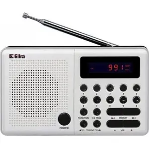 Radio Lenco Pliszka USB FM white — portable radio with USB playback