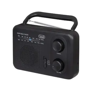 Portatīvais radio Trevi 0RA7F6400 — Analoga uztvērējs, AM/FM, 0,7 W, 3,5 mm austiņu pieslēgvieta, melns