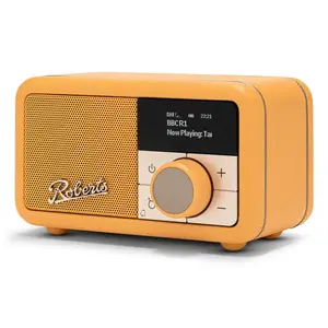 Portable radio Roberts Radio Revival Petite 2 — DAB/DAB+/FM, USB-C, built-in battery, yellow