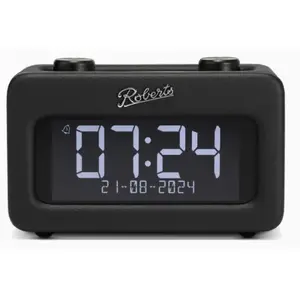 Digital alarm clock Roberts Radio Revival Rest — LED display, built-in battery, 154×100×75 mm, black