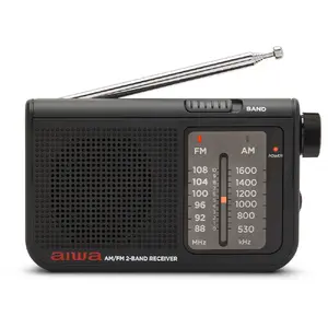 Personal Analog Radio Aiwa RS-55BK — AM/FM, 5.7 cm driver, 3.5 mm headphone, rotary volume, black