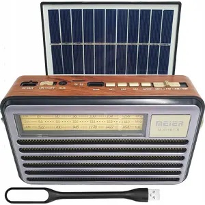 Portable radio Vega LIWA RETRO with solar panel, FM, Bluetooth, USB, SD, AUX, USB lamp, model LX521BTS