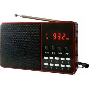 Portatīvais radio Dartel RD-180C — sarkans, FM/AM uztvērējs, darbina ar baterijām