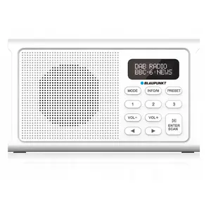 No name RADIO DR 3WH digital radio with DAB+/FM, RDS, Bluetooth, rechargeable battery, clock and alarm