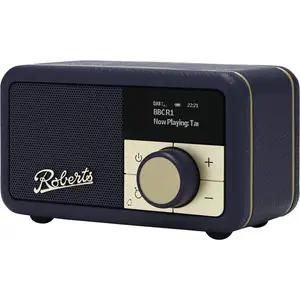 Portable radio Roberts Revival Petite 2 — DAB/DAB+/FM, battery-powered, 3.5 mm, blue, 124×85×73 mm