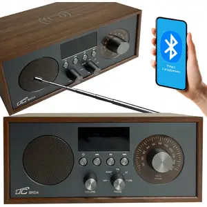 Portable radio LTC Brda LXLTC511BC FM/BT/USB, 2200mAh battery, 10W, wireless phone charging, brown/graphite