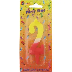 Candle number '2' party candle Arpex ARPE0121 — numeric birthday candle