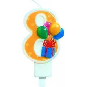 Candle numeral 8 with balloons, MK TRADE MKTR0073