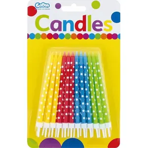 Colored Pea Candles GoDan 24 pcs — small decorative candles, assorted colors