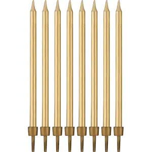Birthday candles GoDan 10 cm gold, pack of 8, universal
