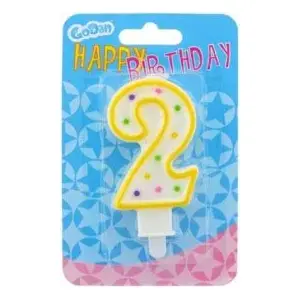 Birthday candle number 2 with dots GoDan