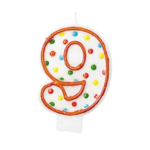 Party favour AMSCAN AEGINT176009 — wax candles, white and multicolour, recommended age 3+