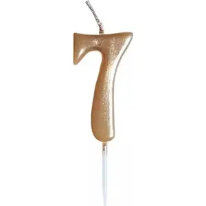 Birthday Candle '7' gold — MK TRADE model ŚWI45-7, numeral shaped candle