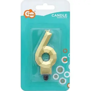 Candle Number 6 GoDan Diament 7.6 cm