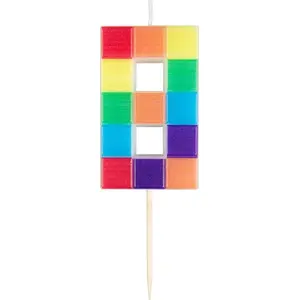 Candle number 8 Adikbal, block-style numeral candle, height 7 cm