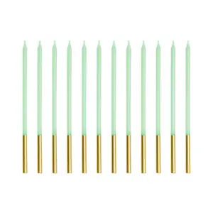 Cake sparkler/candle KIK PartyDeco SCD-4-102 Green, 140 mm, pack of 12