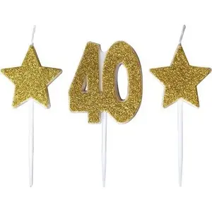 Birthday candles with star shapes MK TRADE SH-588-40 — pack of 40