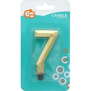 Candle Number 7 GoDan 'Diament' 7.6 cm - decorative numeral birthday candle