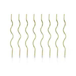 Cake sparkler candles PartyDeco SCS-10-019ME Gold, height 140 mm, pack of 8