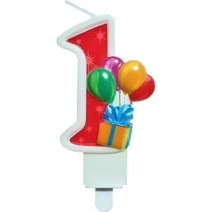 Candle numeral 1 with balloons MK TRADE MKTR0066 (decorative cake topper)