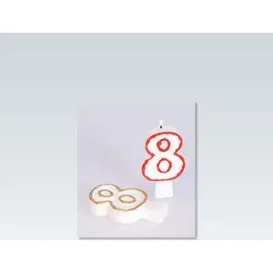 Birthday numeral candle Arpex — color number 8
