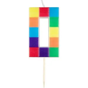 Candle numeral '0' Adikbal, block-style 7 cm height, one size