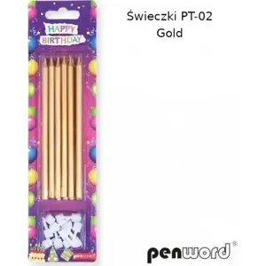Birthday Candles Penword PT-02 Gold — pack of decorative cake candles