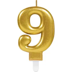 Candle sparkler AMSCAN 728.9901781 — gold cake sparkler, height 93 mm, 1 pc
