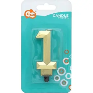 GoDan candle numeral 1 diamond 7.6 cm — GoDan Świeczka Cyfra 1 Diament 7.6cm