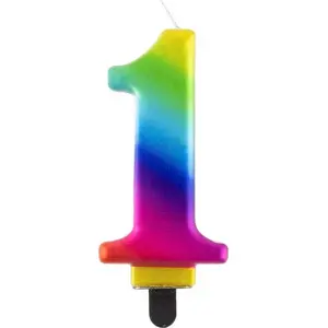 Birthday numeral candle '1' GoDan, universal fit, galaxy design