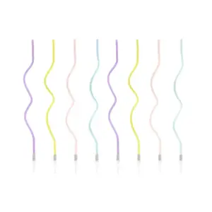 Tortes svecīte/iskra PartyDeco SCS-10-000, daudzkrāsaina (violeta/ zila/ zaļa/ rozā/ dzeltena), 140 mm, 8 gab.