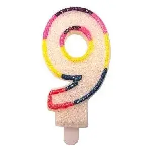 Birthday candle number 9 with glitter — GoDan — model 5905548901268