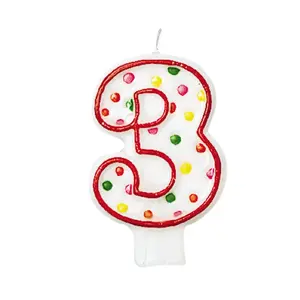 Amscan party favour AEGINT176003 — wax novelty candle, white/multicolour, for ages 3+, package 75×20×145 mm