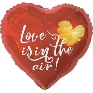 Foil Balloon GoDan Love Is In The Air 46 cm — heart-shaped decoration