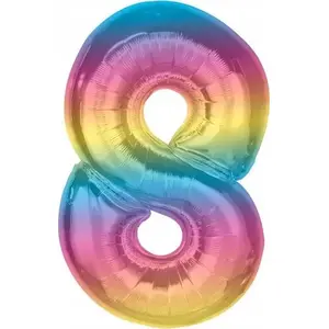 Foil Number Balloon 8 GoDan Smart 92 cm — rainbow