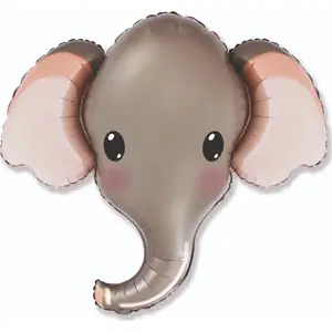 Foil Balloon 24in Flexmetal FX - Elephant (gray), packaged